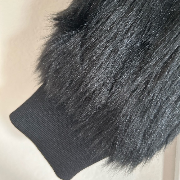 Say What? Fur Bomber Jacket, 2X, black - Picture 4 of 4